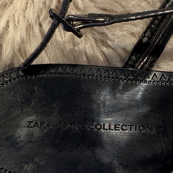 Zara Black Sandals with Silver Accents - Picture 2 of 4